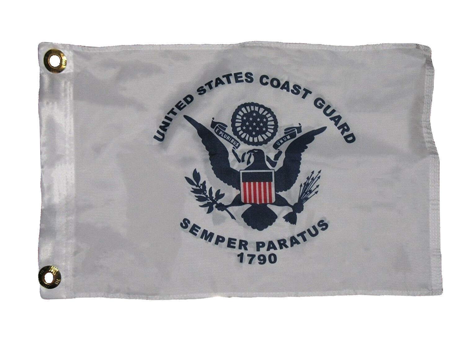 Trade Winds 12x18 US Coast Guard Crest Boat Flag Grommets Indoor Outdoor Fade Resistant Premium